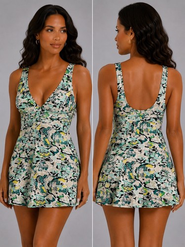 Badekleid integriertem slip - m,